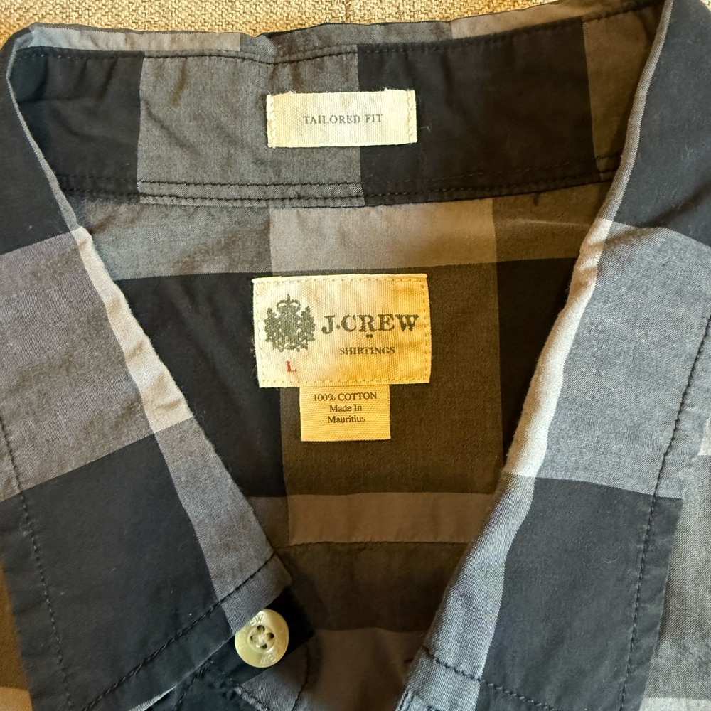 J.Crew Black and Gray Plaid Shirt